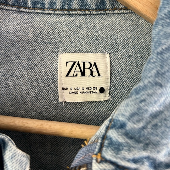 Zara Denim Short Sleeve Wide Leg Jean Jumpsuit Size Small - Picture 8 of 15